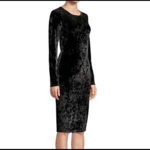 Michael Kors Black Fitted Velvet Dress
